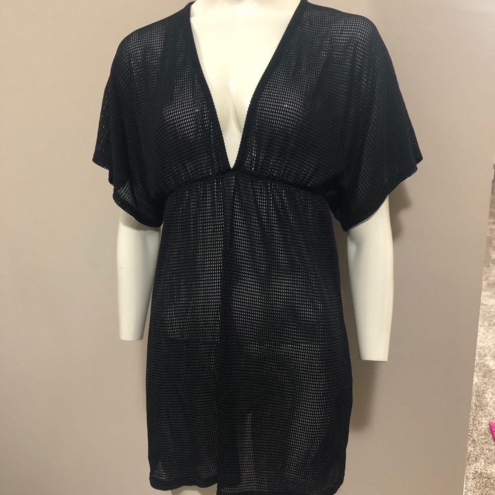 Jordan Taylor Black Mesh Swim Coverup